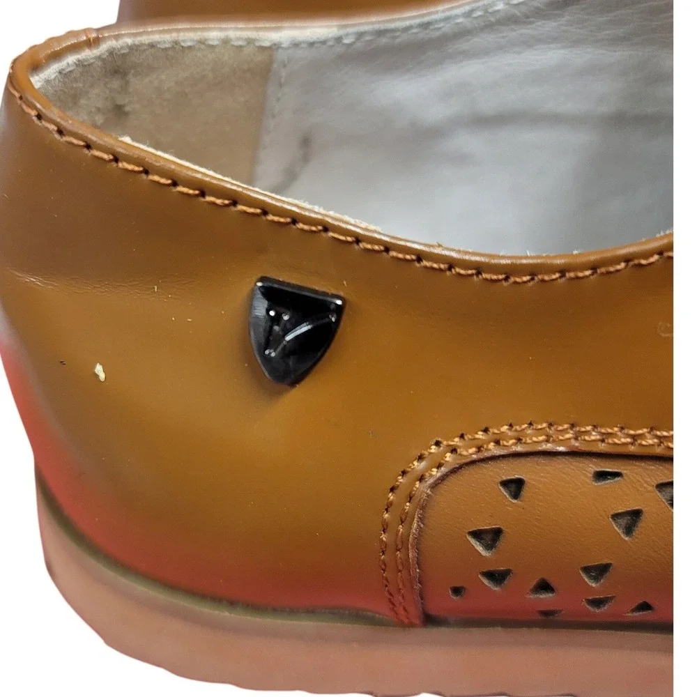 VENETTINI Becca Kids Brown Leather‎ Perforated Oxford Shoes Size 30 Hand Made